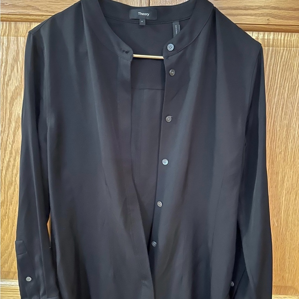 Theory Women's Black Lightweight Shirt Dress